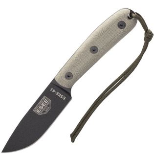 ESEE Model 4HM-B bushcraft knife Modified Handle, leather sheath